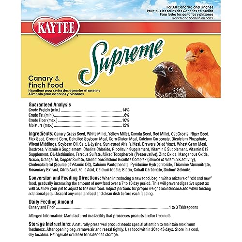 Kaytee Supreme Pet Canary & Finch Food, 20 lb