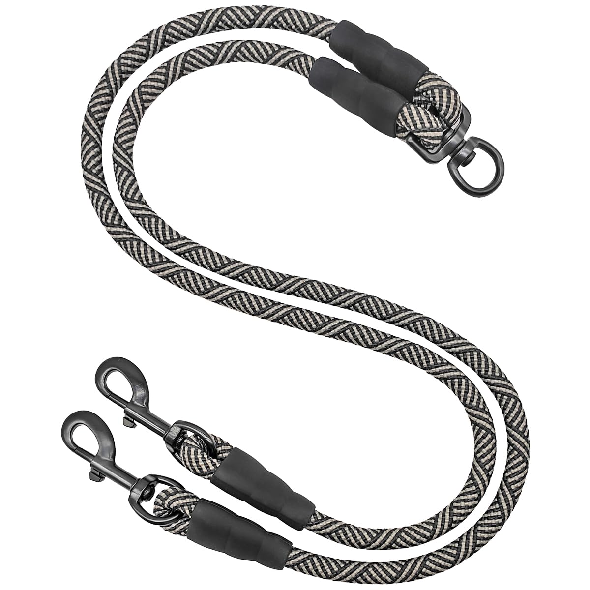 Double Dog Leash Coupler Heavy Duty Extension Rope for Two Large Dog | No Tangle 1/2" Thick Dual Dog Lead Splitter for Large Medium Dogs Over 40 lbs