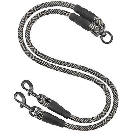 Double Dog Leash Coupler Heavy Duty Extension Rope for Two Large Dog | No Tangle 1/2" Thick Dual Dog Lead Splitter for Large Medium Dogs Over 40 lbs