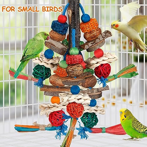 Bird Toys,Parrot Toys Exciting Chewing Fun for Parakeets,Cockatiels,Conures,Lovebirds,African Gray Cockatoos  And Other Small Medium-Sized Parrot Natural Corn Cob Sturdy Nut (old bark)
