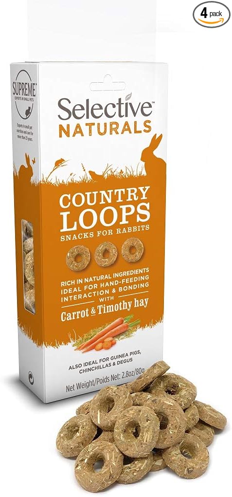 Selective Naturals Country Loops with Carrot & Timothy Hay (Pack of 4)