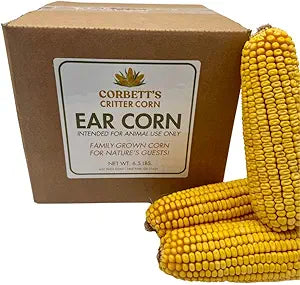 Whole Cob Ear Corn for Wildlife - Husk-Free Deer & Squirrel Feed - All-Natural Wildlife Treat - Family Grown in Georgia - 6.5 lbs