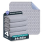 Washable Bed Pads 34" x 36" - 4 Pack, Grey, Waterproof Bed Pads for Incontinence, Bed Wetting Pads for Bed, Sofa, Floor, Resuable Underpads for