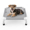 Elevated Dog Bed with Teslin Cooling Fabric - Lightweight Dog Cot for Small Dogs, Waterproof & Washable Breathable Mesh, Raised Pet Bed for Indoor