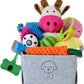 20Pcs Puppy Chew Toys for Teething, Dog Chew Toys with Rope Toy, Pet Dog Toothbrush, Treat Balls, Plush Toys and Squeaky Toys for Small Medium Dogs with Basket