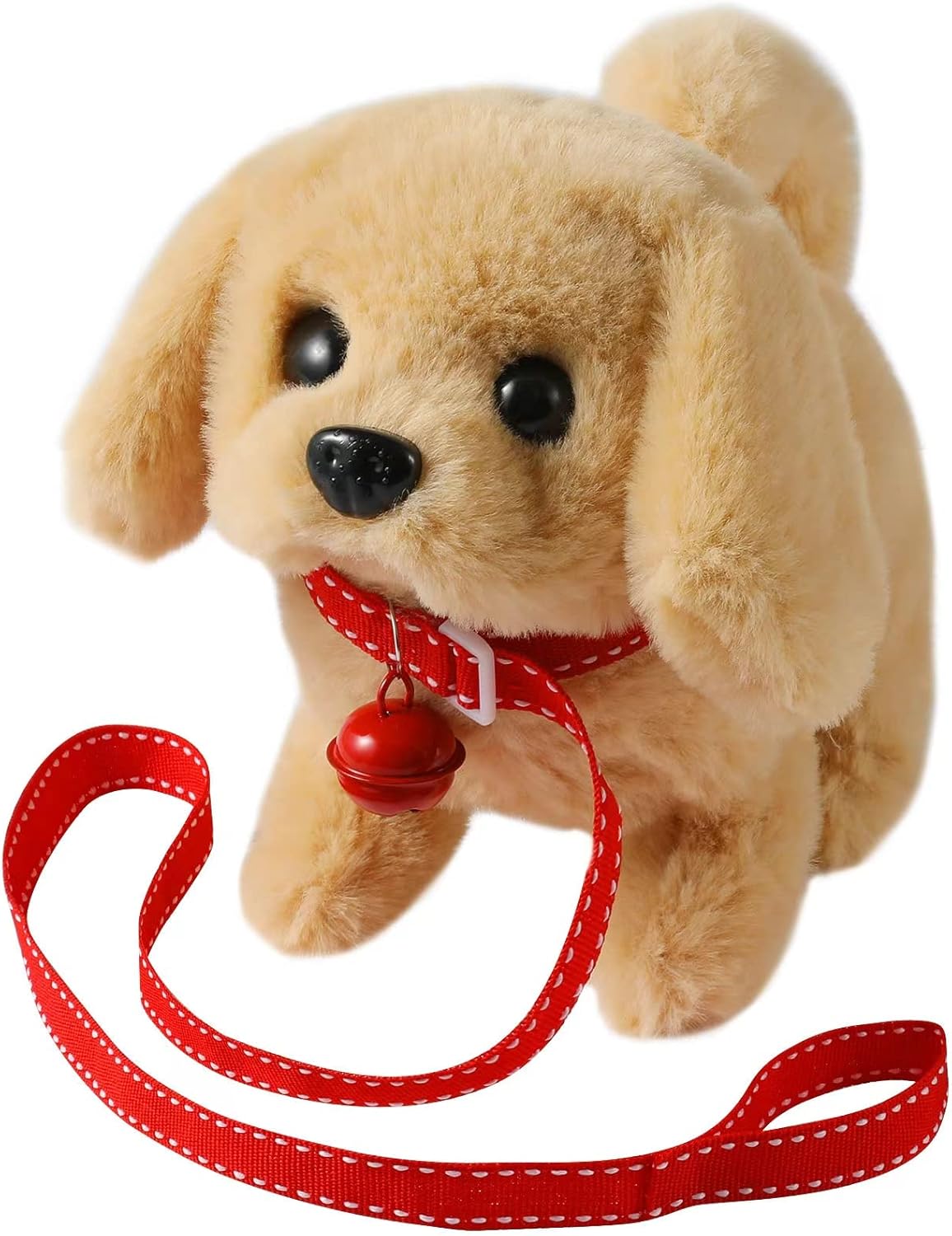 KSABVAIA Plush Golden Retriever Toy Puppy Electronic Interactive Dog - Walking, Barking, Tail Wagging, Stretching Companion Animal for Kids Toddlers