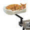 PAWZ Road Cat Desk Bed for Indoor Cats, Cat Bed for Desk Supports Up to 50 lbs, 360° Rotation & Adjustable, Nest Desktop Attachment Cats Hammock for Table, White
