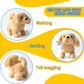 KSABVAIA Plush Golden Retriever Toy Puppy Electronic Interactive Dog - Walking, Barking, Tail Wagging, Stretching Companion Animal for Kids Toddlers