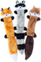 ZippyPaws Skinny Peltz - No Stuffing Dog Toy Pack to Keep Them Busy, for Medium and Large Dogs, Squeaky Pet Toys, Unstuffed Chew Toys, Soft Plush Variety Pack, Fox, Raccoon, and Squirrel - 18"