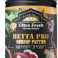 Ultra Fresh Betta Fish Food, Pro Shrimp Patties, 50% Sword Prawns + Akiami Paste Shrimps, All Natural Protein, Rich in Calcium, for Betta's Healthy Development and Cleaner Water, 0.7 oz