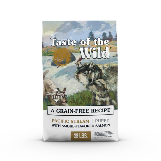 Taste of the Wild Pacific Stream Grain-Free Dry Puppy Food with Smoke-Flavored Salmon 28lb