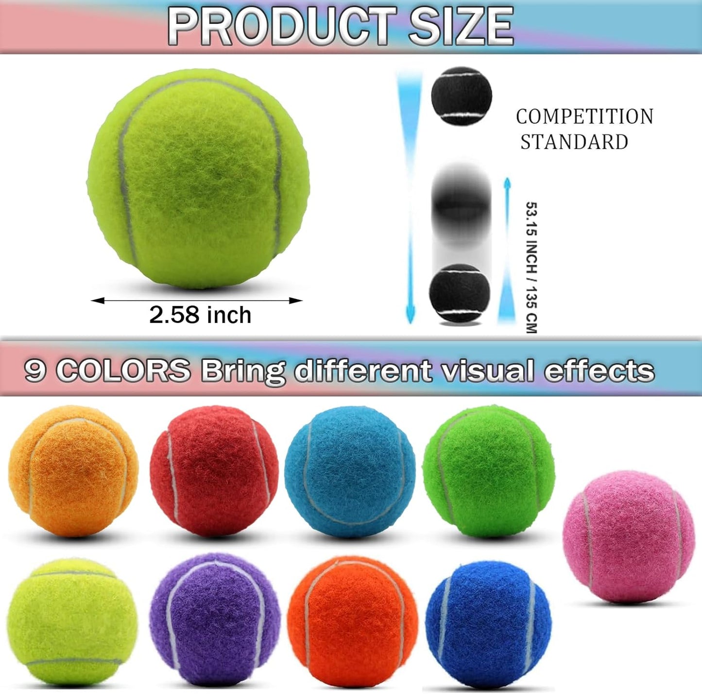 SHYUJAJIE Tennis Balls, 20 Pack Training Tennis Balls,High Elasticity Practice Tennis for Beginner, Exercise Playing Balls for Pet Dog