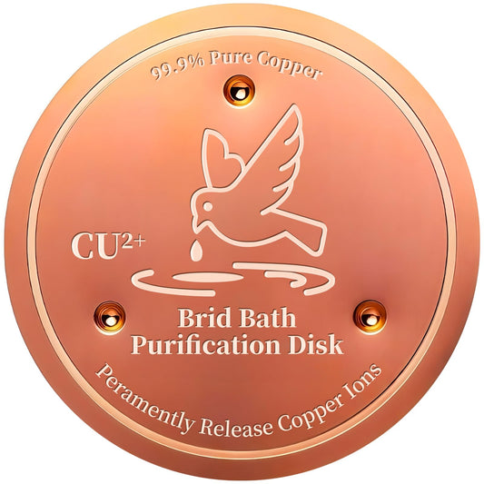 Bird Bath Copper Disk, 99.99% Pure Copper Cleaning Disk, Natural Cleaning Solution for Outdoor Birdbath, Helps Extend time Between birdbath Cleaning, Fit for Outdoor Birdbaths, Bowl