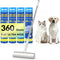 Large Lint Roller for Floors Carpet Furniture Bed – 9.45" Wide Extra Sticky Pet Hair Remover, 4 Refills 360 Sheets Value Pack, Long Handle for