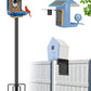 XDW-GIFTS Bird House Pole, 1 Pack 109 Inch Metal Bird Feeder Pole for Outdoor, with 5-Prong Heavy Duty Base for Birdhouse Mounting, Weather Station