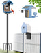 XDW-GIFTS Bird House Pole, 1 Pack 109 Inch Metal Bird Feeder Pole for Outdoor, with 5-Prong Heavy Duty Base for Birdhouse Mounting, Weather Station