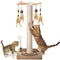 Cat Scratching Post, Sisal, Interactive Furniture Toys for Indoor Cats Adults, 2 Mounting Methods Scratcher Tree Tower with Hanging and Ball Track, Activity Center for Kitten, 25 inches