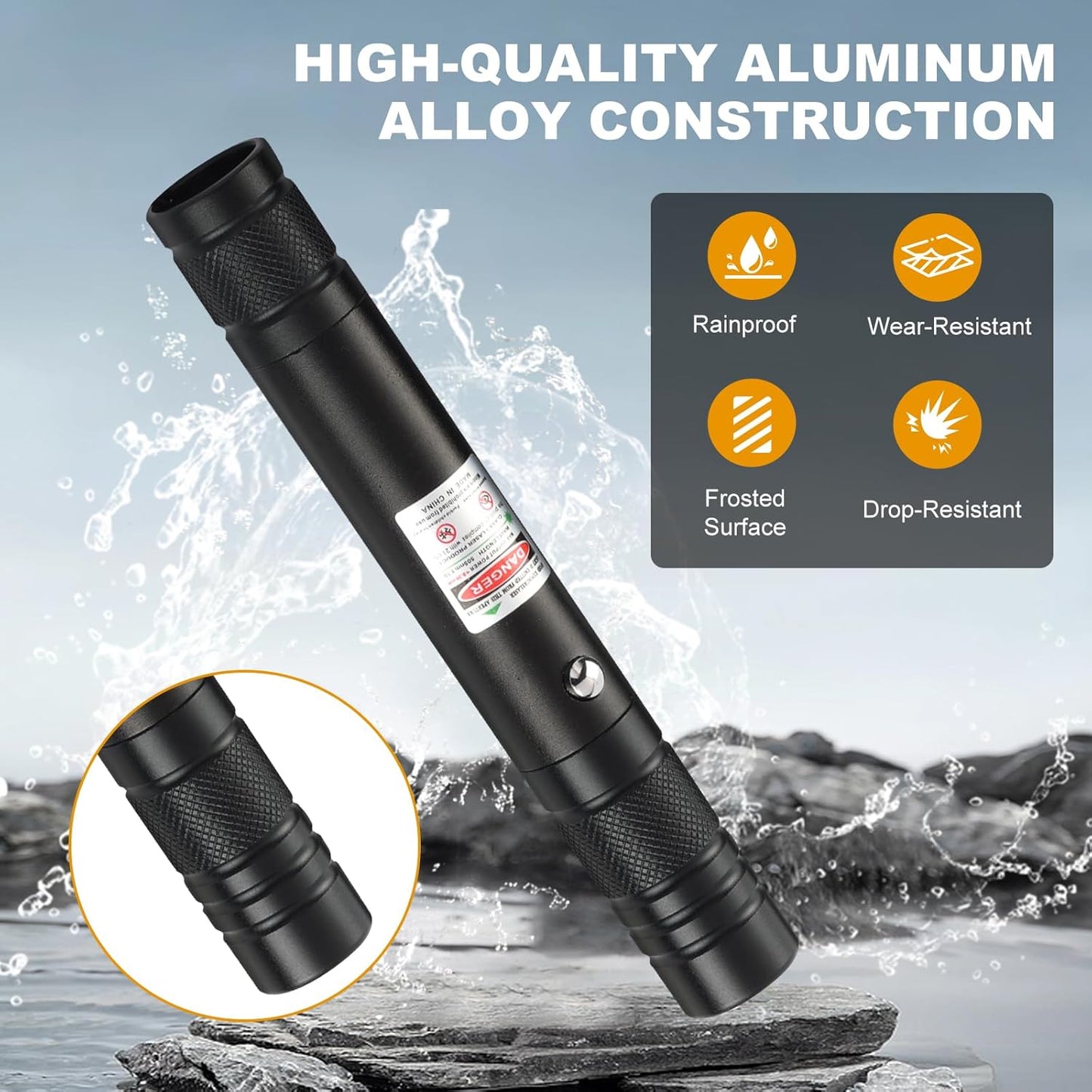 Long Range Green Laser Pointer, Laser Pointer High Power, Green Lazer Pointer Rechargeable for Hiking, Cat Laser Toy USB Charge