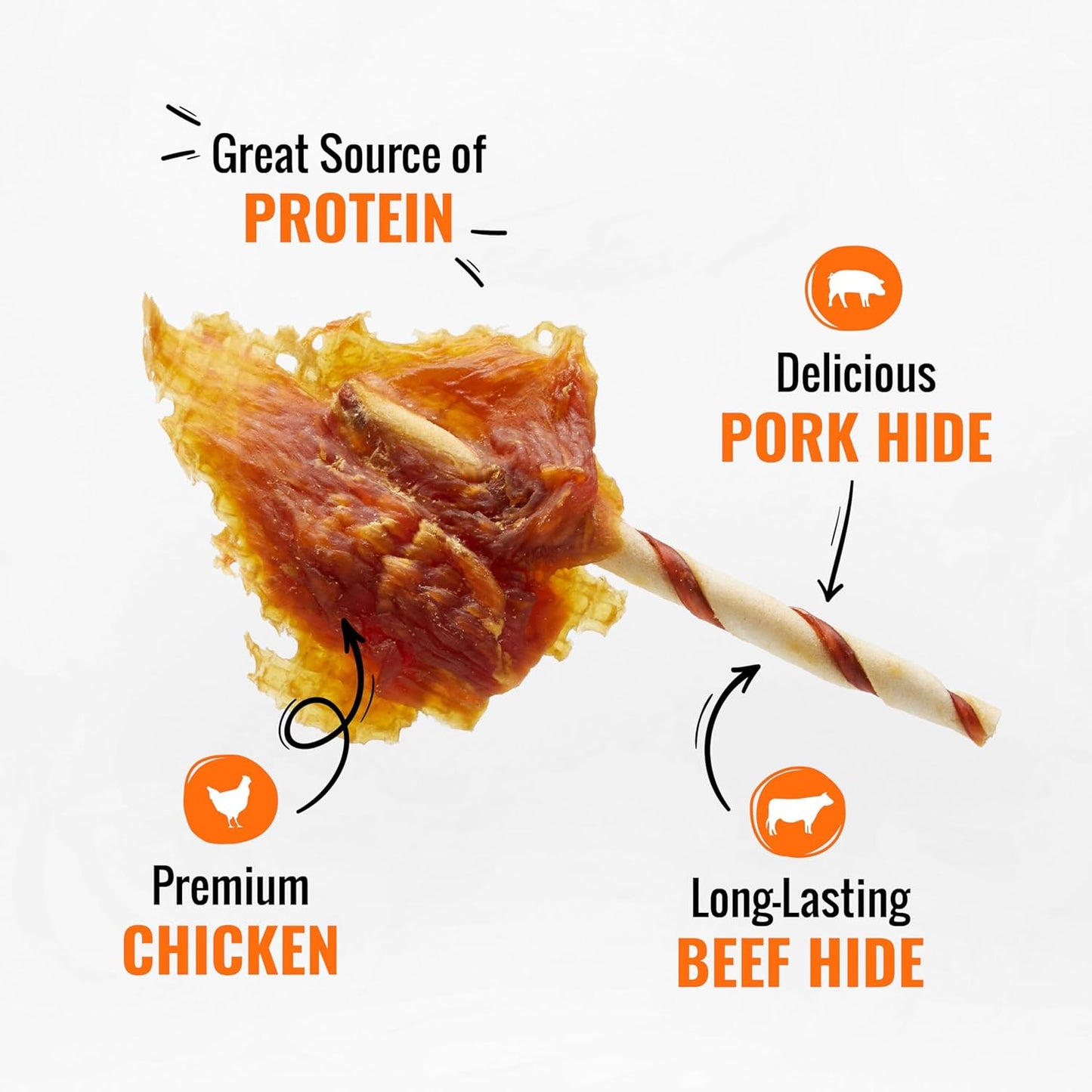 Good 'N' Fun Triple Flavor Wings, Made With Real Meat, Treats for Dogs, 12 oz