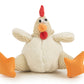 goDog Checkers Fat Rooster Squeaky Plush Dog Toy, Chew Guard Technology - White, Large
