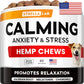 Advanced Calming Chews for Dogs - Hemp Chews and Melatonin - Anxiety Relief - Sleep Aid - Relaxing Treats - Stress Relief During Fireworks, Storms