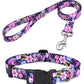 Mihqy Dog Collar and Leash Set with Bohemia Floral Tribal Geometric Patterns - Soft Ethnic Style Collar Adjustable for Small Medium Large Dogs(Pink