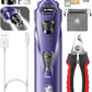 Whisper Quiet Dog Nail Grinder with 4 LED Lights, Safe & Stress-Free for Sensitive Dogs Cats of All Breeds & Sizes, 3 Grinding Bits, 3-Speed, Pet Nail Trimmers, Rechargeable Painless Grooming Kit Blue