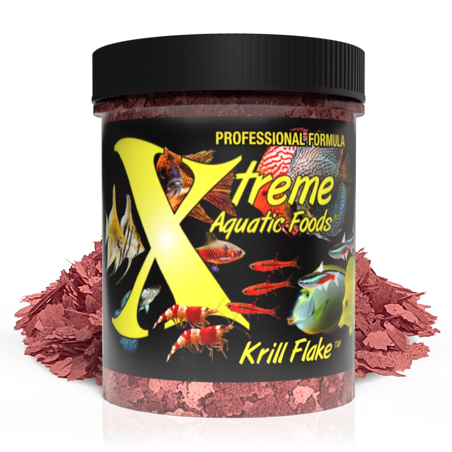 Xtreme Krill Flakes - Premium Max Protein Freshwater Fish Food with 100% Krill and Shrimp, & Vitamins for Optimal Immune and Digestive Health, Boosts Color & Energy – USA Farm Grown (1oz)