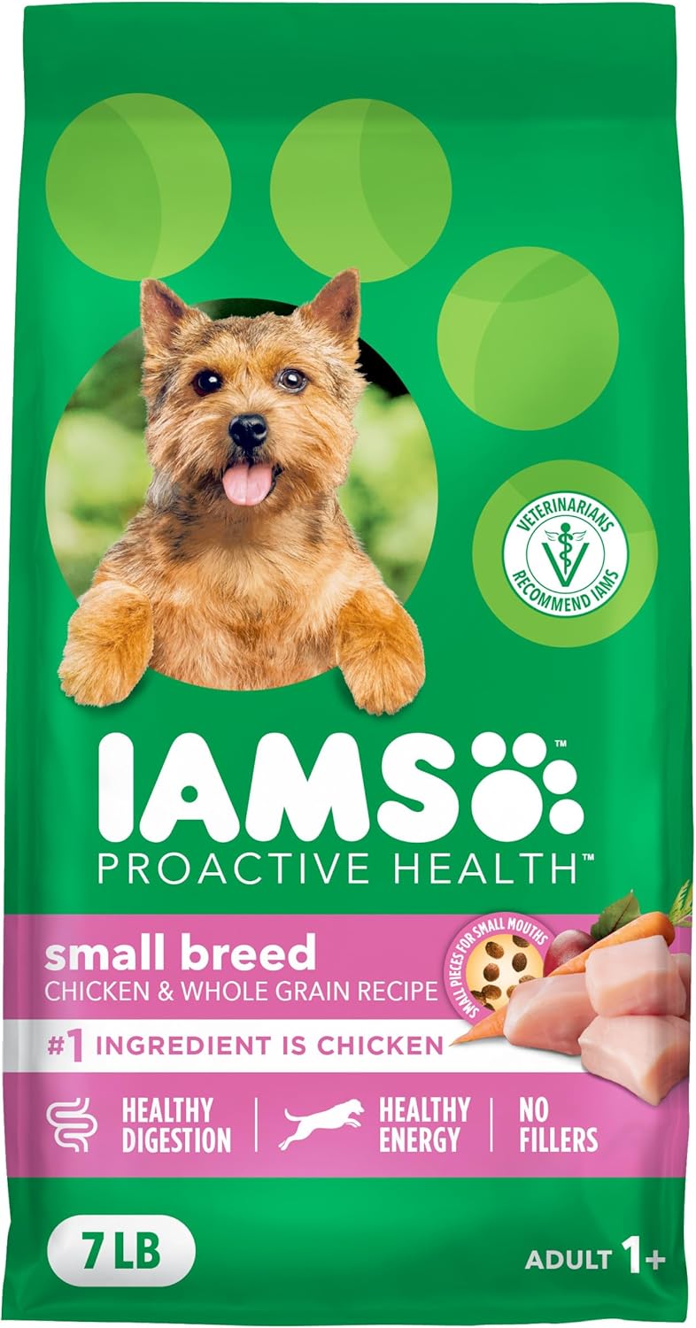 IAMS Proactive Health Small Breed Adult Dry Dog Food Chicken & Whole Grain Recipe, 7 lb. Bag