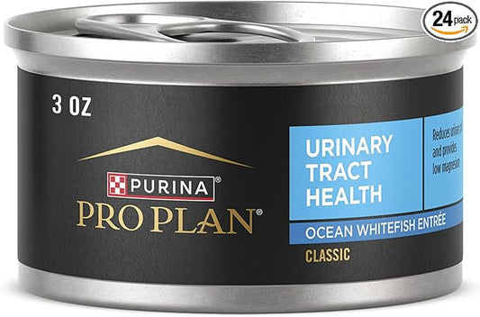Purina Pro Plan Urinary Tract Cat Food Wet Pate, Urinary Tract Health Ocean Whitefish Entree - (Pack of 24) 3 oz. Pull-Top Cans