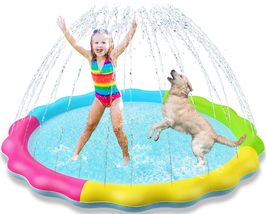 Jasonwell Splash Pad Sprinkler for Kids Splash Play Mat Outdoor Water Toys Inflatable Splash Pad Baby Toddler Pool Boys Girls Children Outside