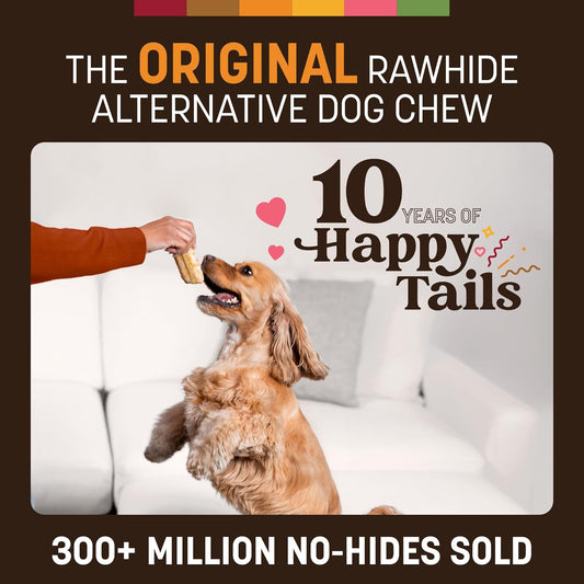 Earth Animal No Hide Chews - Long Lasting Rawhide Free Small Dog Chews Rolls, Chicken - 6 Count
