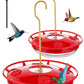 FEED GARDEN Hummingbird Feeders for Outdoors, 2 Pack 16oz Leak-Proof Dish-Style Nectar Feeder Built-in Ant Moat, 5 Feeding Ports, Wide Mouth Easy Clean, BPA-Free Garden Décor Gifts