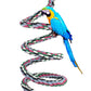 94.4inch Length Colorful Cotton Bendable Rope Perch Swing Bird Chew Toys  Parrots Cage Toys with Bell Swing Climbing Standing Bungee Bird Toys for Regular to Big Size Birds