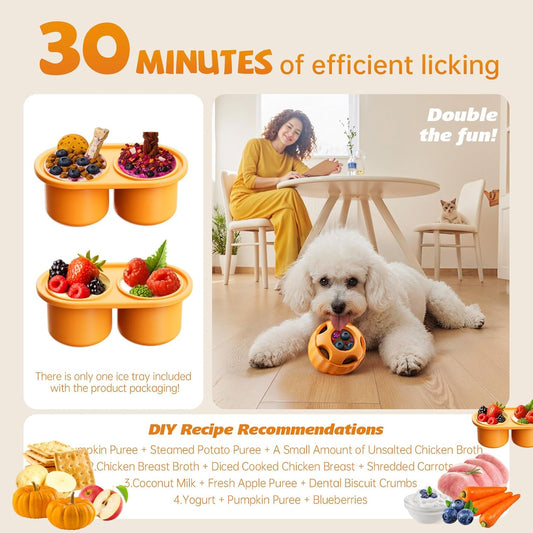 havit Frozen Dog Treats Toy to Keep Them Busy, Cognitive Dog Enrichment Toys,Interactive Toys Long Lasting, Easy to Clean (Orange)