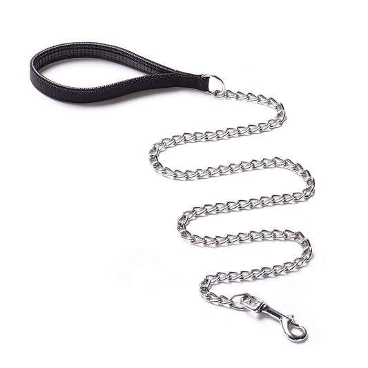 Heavy Duty Dog Leash,Metal Dog Chain Leash with Padded Handle for Large & Medium Size Dogs (6 ft. x 3.0 mm (25-120 lbs.))
