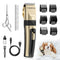 HEAPETS Dog Grooming Clippers, Low Noise, Electric Quiet, Adjustable Clipper Comb, Rechargeable Cordless Dog Hair Clippers for Dogs Cats Pets, Gold