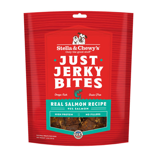 Stella & Chewy's Premium Salmon Jerky Dog Treats - 95% Real Fish Bites for Sensitive Stomachs - Natural Limited Ingredient Treats for Small and Large Dogs - No Grain, Wheat or Soy - 6 oz Bag