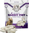 Benji & Louie Air Dried Rabbit Feet - Whole Rabbit Front Feet with Fur - Natural Healthy Dog Treats or Dog Chews, Single Ingredient, 2.5 oz, 12 Count