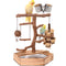 Natural Grape Wood Bird Parakeet Playground - Perch Stand for Parakeets, Cockatiels, and Small Birds Toys