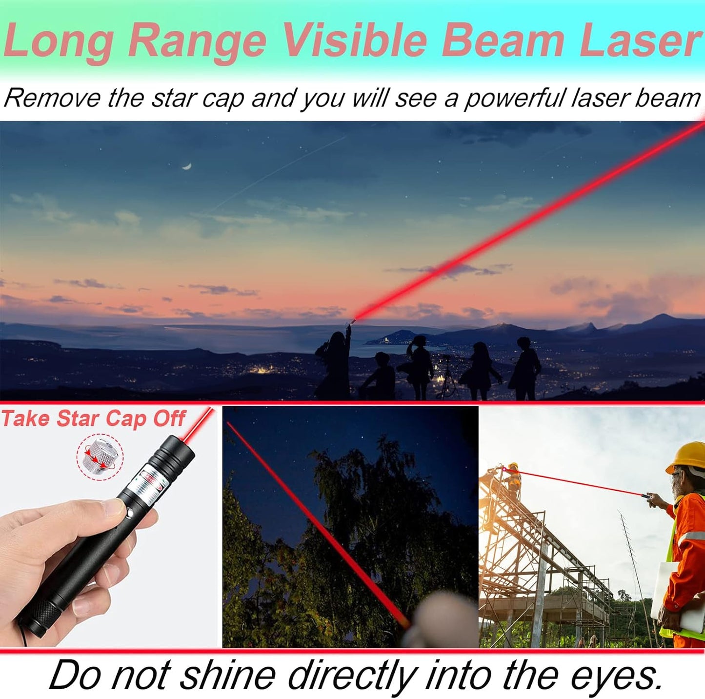 MEUSNO Laser Pointer, Red Laser Pointer Pen Laser Light Pointer for Rechargeable Red Pointer Laser for Presentations