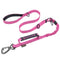 AUBELL Tactical Dog Leash Heavy Duty,4-6ft Reflective Strong No Pull Bungee Leash for Medium Large Dogs with Comfortable Padded Double Handle,Car