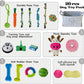 20Pcs Puppy Chew Toys for Teething, Dog Chew Toys with Rope Toy, Pet Dog Toothbrush, Treat Balls, Plush Toys and Squeaky Toys for Small Medium Dogs with Basket