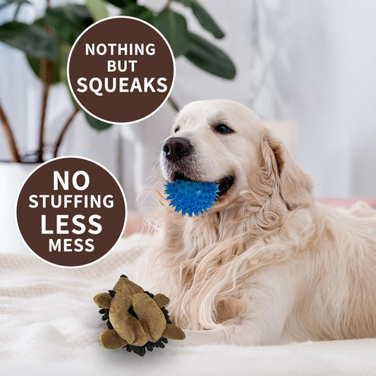Chongqile Plush Hedgehog Dog Toys 3 PCS - Squeaky No-Stuffing Hedgehog for Small and Medium Dogs - Keep Your Puppy Busy with Multi-Colored, Suitable for Indoor and Outdoor Throwing Play