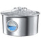 Stainless Steel Cat Water Fountain: 88oz/2.6L Ultra Quiet Pet Fountain with Flower Kitty Spout & LED Blue Light Water Dispenser with Water Level Window for Cats/Dogs Indoor (Silver) - IHOUONE