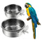 2Pcs Stainless Steel Bird Feeding Bowls, Small Bird Feeding Cup, Stainless Steel Parrot Food Bowl Cage with Holder, Parrot Cage Water Feeder, Pet Cage Cup Holder (Dia 3.93", 4.72",)