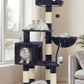Heybly Cat Tree with Toy, Cat Tower Condo for Indoor Cats, Cat House with Padded Plush Perch, Cozy Hammock and Sisal Scratching Posts, Smoky Gray HCT004SG