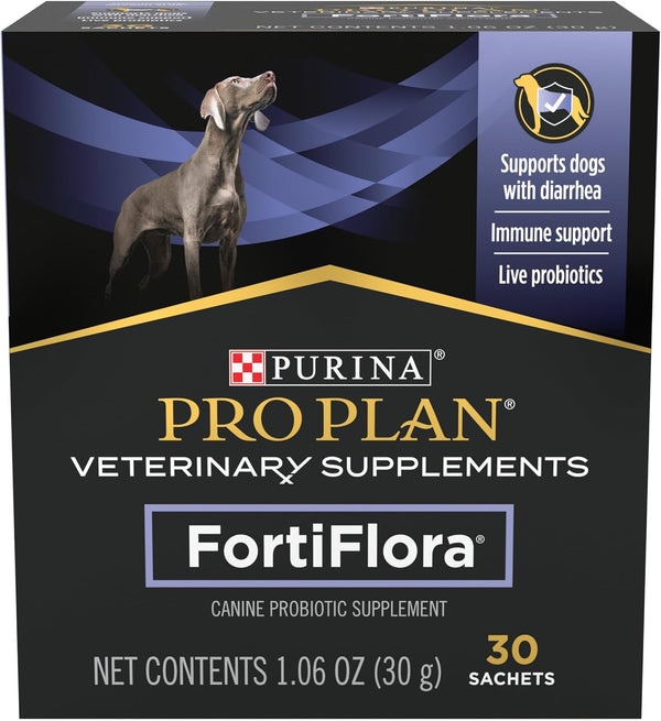 Purina Pro Plan Veterinary Supplements FortiFlora Daily Probiotics for Dogs, Helps Digestive Gut Health and Diarrhea - 30 ct. Box
