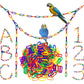 200-Piece Rainbow Plastic Chain Links & Toys - Interlocking C-Clip Bird Cage Accessories for Parakeets, Sugar Gliders, Small Pets (Climbing/Swinging Toys)