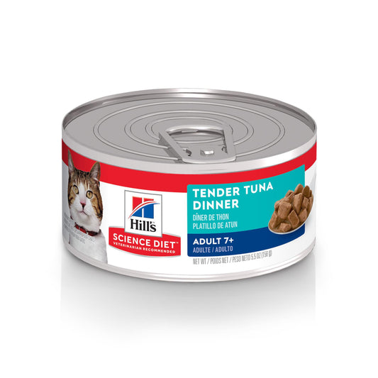 Hill's Science Diet Adult 7+, Senior Adult 7+ Premium Nutrition, Wet Cat Food, Tuna Stew, 5.5 oz Can, Case of 24